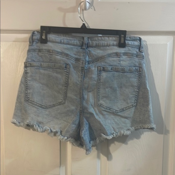 Ariya Light Blue Frayed Jean Shorts - Picture 5 of 7